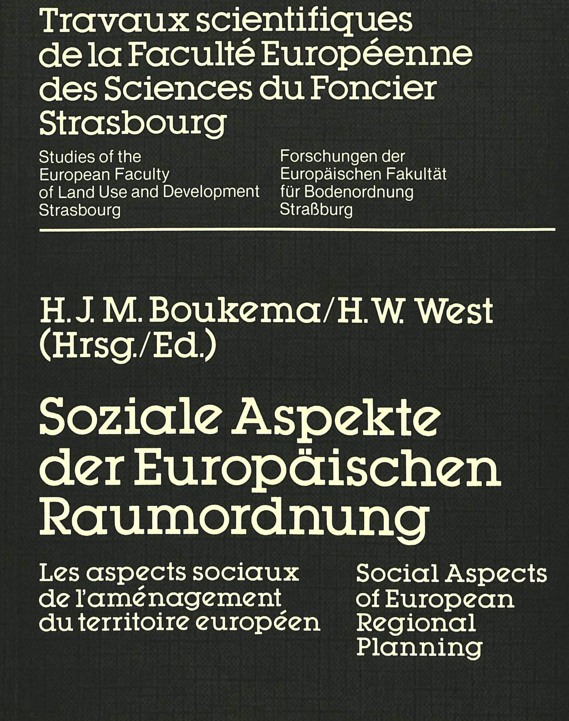 Soziale Aspekte der Europäischen Raumordnung Law