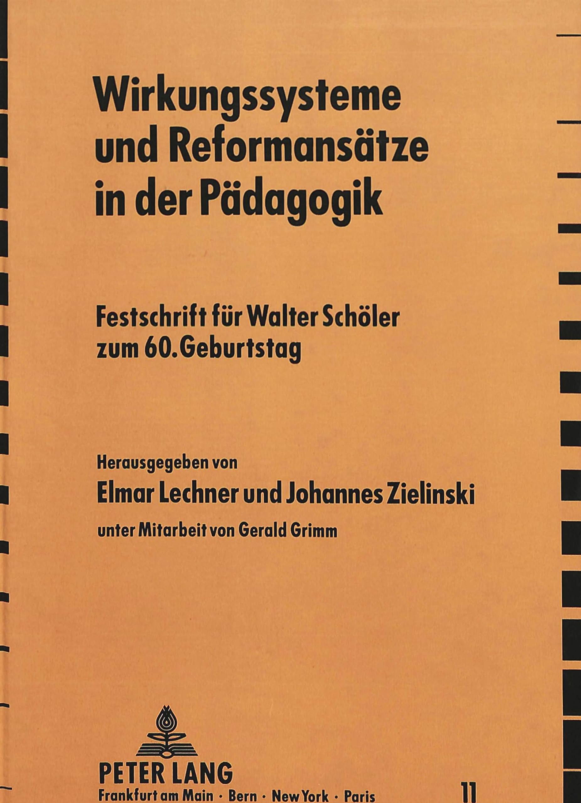 Wirkungssysteme und Reformansätze in der Pädagogik: Festschrift für Walter Schöler, zum 60. Geburtstag (Aspekte pädagogischer Innovation, Band 11) Learning & Reference