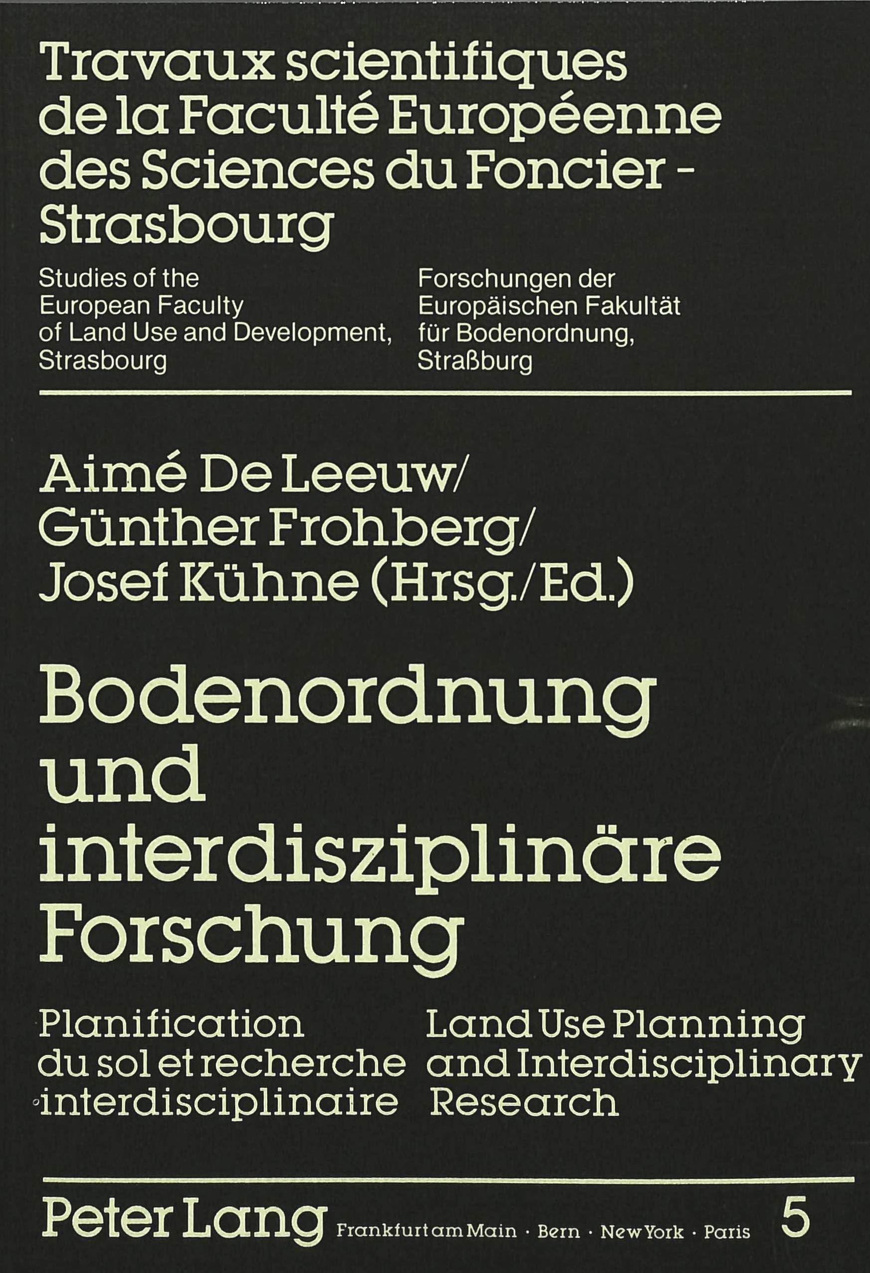 Bodenordnung und interdisziplinäre Forschung Law