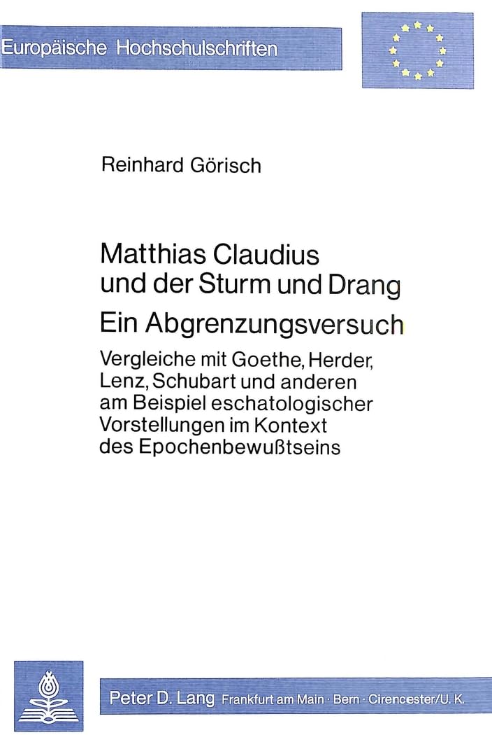 Matthias Claudius und der Sturm und Drang- Ein Abgrenzungsversuch Poetry
