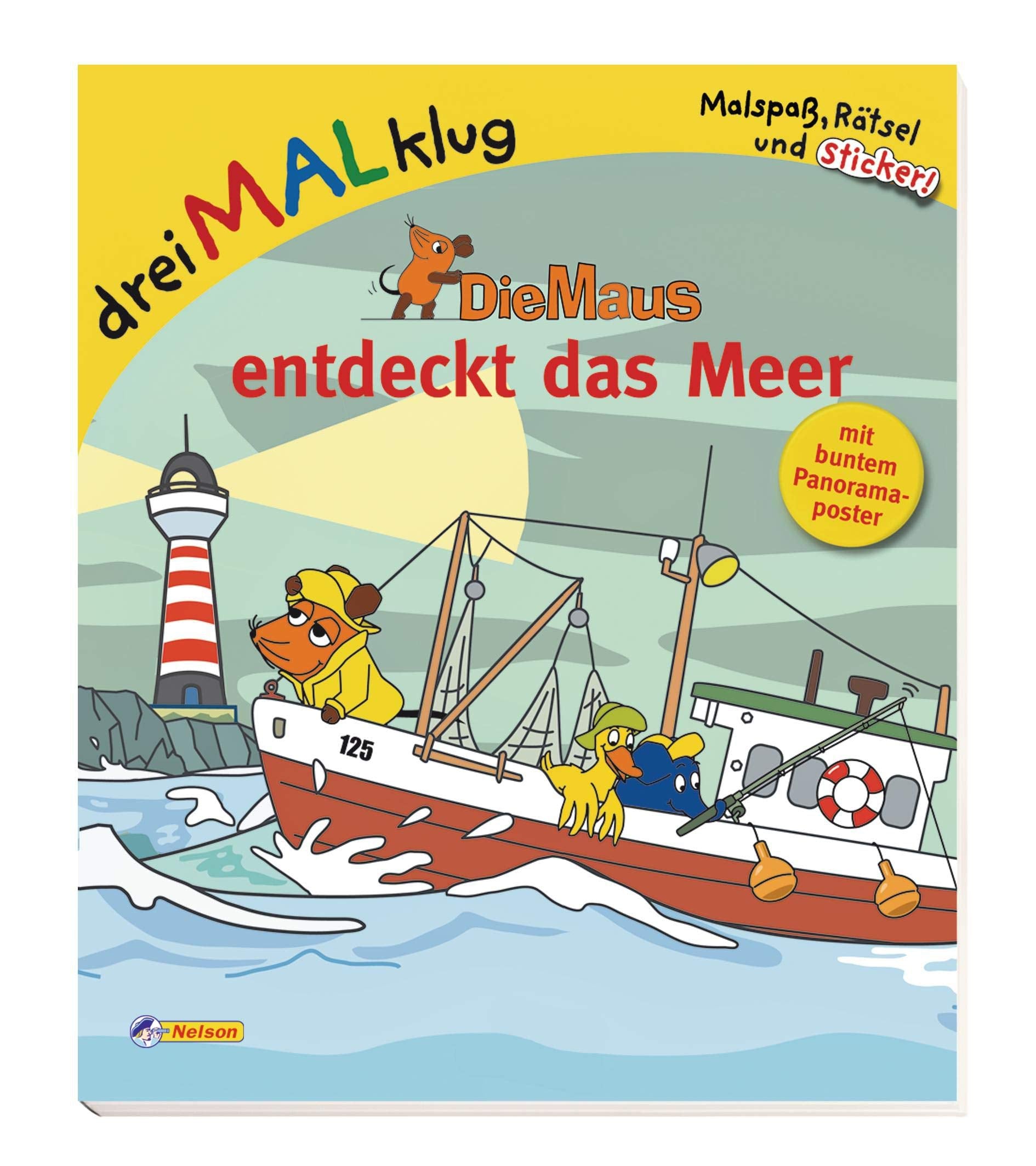DreiMALklug, Die Maus entdeckt das Meer: mit buntem Panorama-Poster Non-fiction