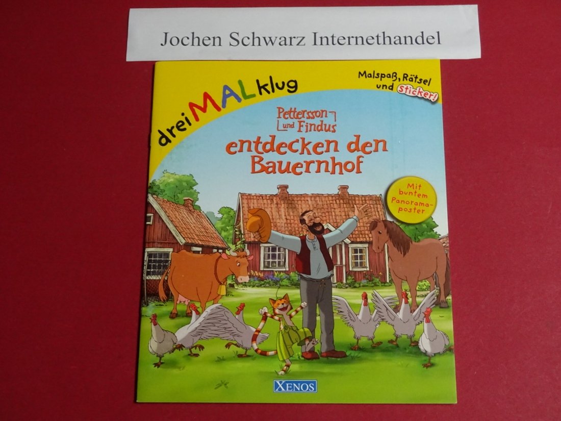 Pettersson und Findus entdecken den Bauernhof: dreiMALklug - Malspaß, Rätsel und Sticker Children's books