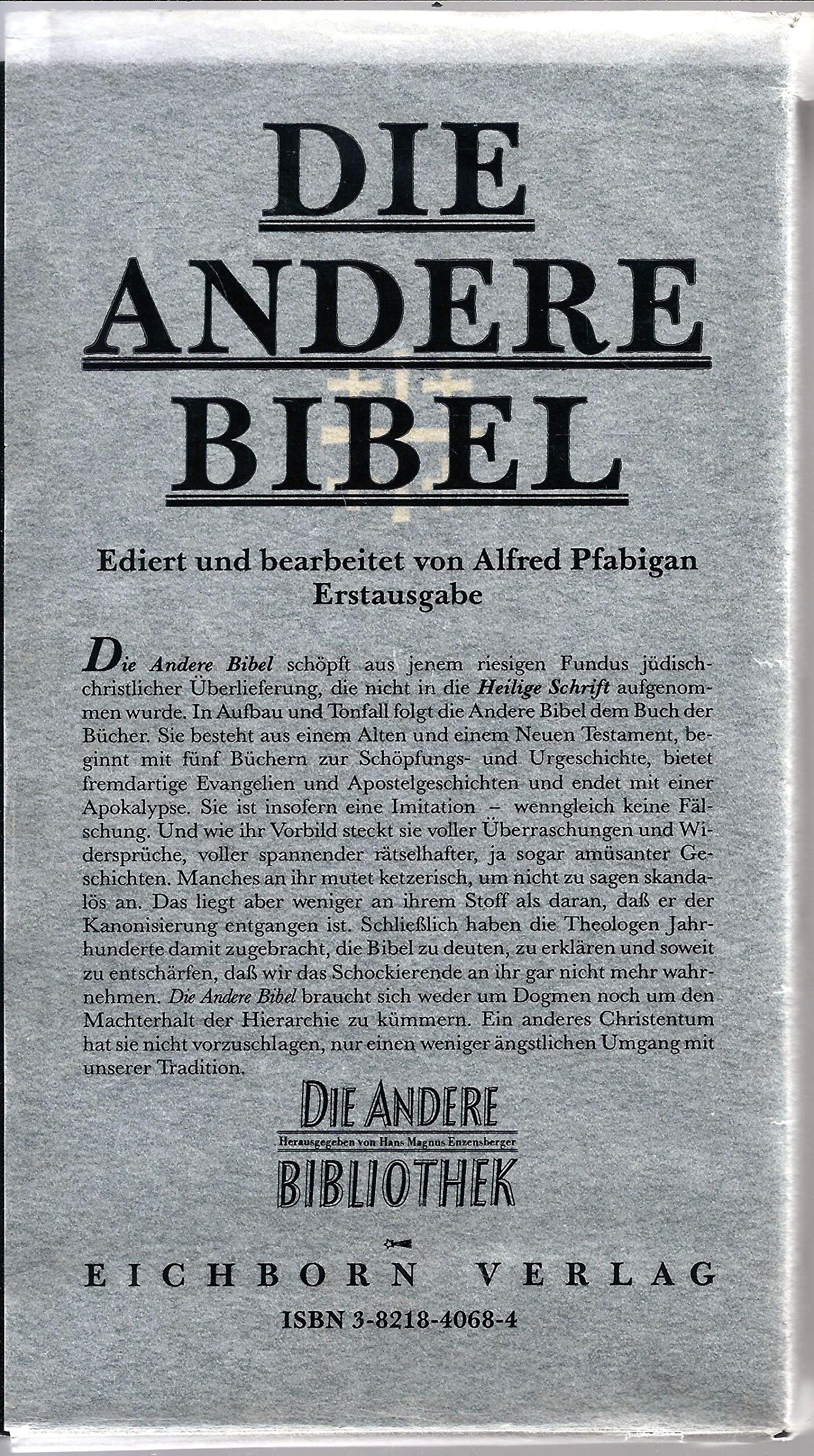 Die andere Bibel - mit Altem und Neuem Testament. Politics & Society