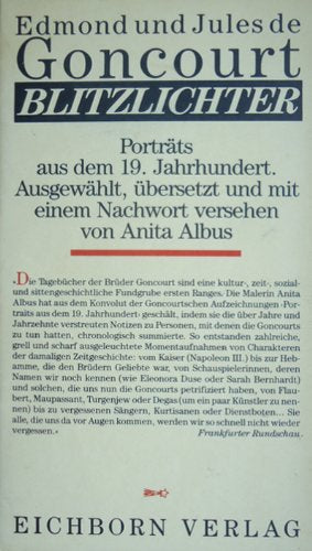 Blitzlichter: Portraits aus dem 19. Jahrhundert (Die Andere Bibliothek. Erfolgsausgaben) Business & Technology