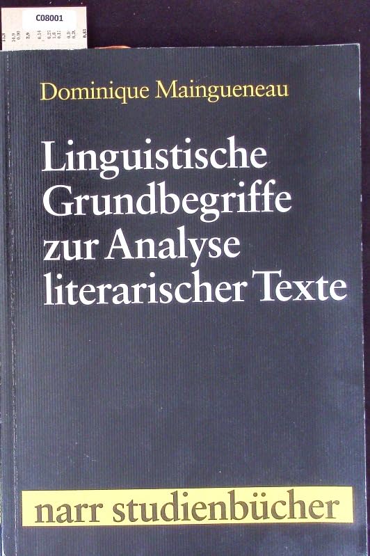 Linguistische Grundbegriffe zur Analyse literarischer Texte Professional & Reference Books