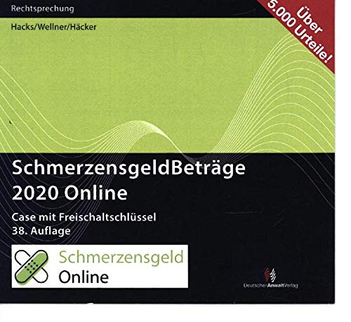 SchmerzensgeldBeträge 2020 Online: Case mit Freischaltschlüssel Law