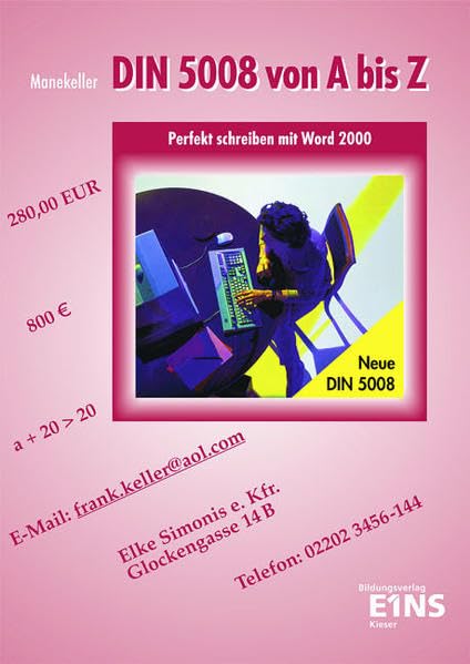 DIN 5008 von A bis Z - Perfekt schreiben mit Word 2000: Perfekt schreiben mit Word 2000 Lehr-/Fachbuch Business, Finance & Career