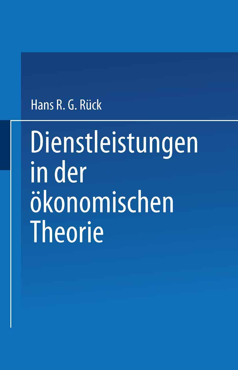 Dienstleistungen in der ökonomischen Theorie book