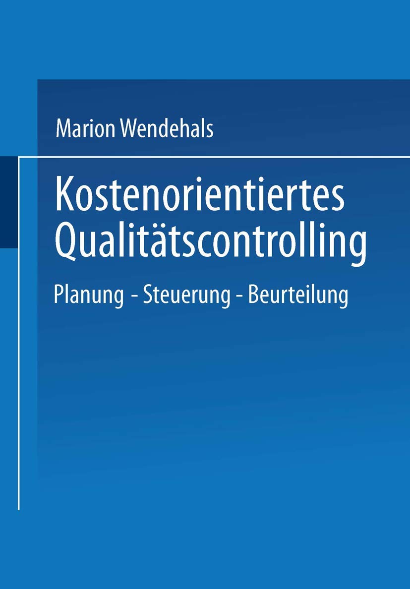 Kostenorientiertes Qualitätscontrolling Law