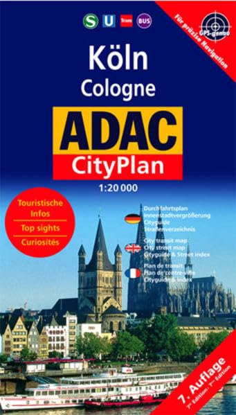 ADAC Stadtpläne, Köln, Cityplan: Durchfahrtsplan, Innenstadtvergrößerung, Cityguide, Straßenverzeichnis. Touristische Infos. GPS-genau. Dtsch.-Engl.-Französ. (ADAC Citypläne) Leisure, Home & Garden