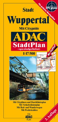 ADAC Stadtpläne, spezialgefaltet, Wuppertal: Mit Cityguide, City- u. Liniennetzpl. sowie Postleitzahlen Maps & Plans