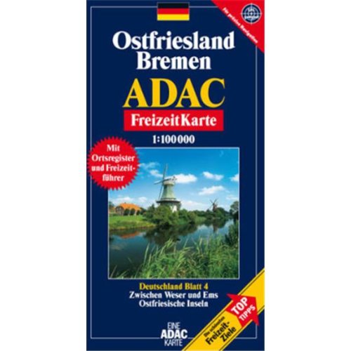ADAC FreizeitKarte, Bl.4, Ostfriesland, Bremen: Zwischen Weser und Ems, Ostfriesische Inseln. Mit Ortsregister und Freizeitführer. GPS-geeignet (ADAC Freizeitkarten) Leisure, Home & Garden