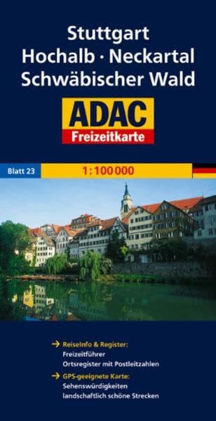 ADAC FreizeitKarte, Bl.23, Stuttgart, Hochalb, Neckartal, Schwäbischer Wald: Reiseinfo & Register: Freizeitführer, Ortsregister mit Postleitzahlen. ... schöne Strecken (ADAC Freizeitkarten) Leisure, Home & Garden