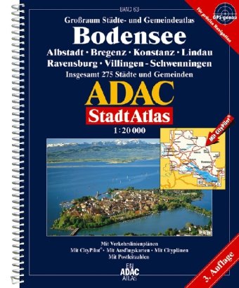 ADAC Stadtatlas Bodensee: Albstadt, Bregenz, Konstanz, Lindau, Ravensburg, Villingen-Schwenningen Leisure, Home & Garden