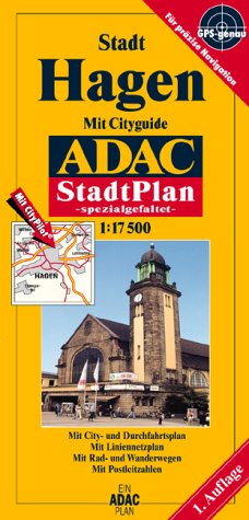 ADAC Stadtpläne, spezialgefaltet, Hagen: Mit City- u. Durchfahrtsplan, Liniennetzplan, Rad- u. Wanderwegen, Postleitzahlen. Mit Cityguide. Mit CityPilot. GPS-genau Maps & Plans