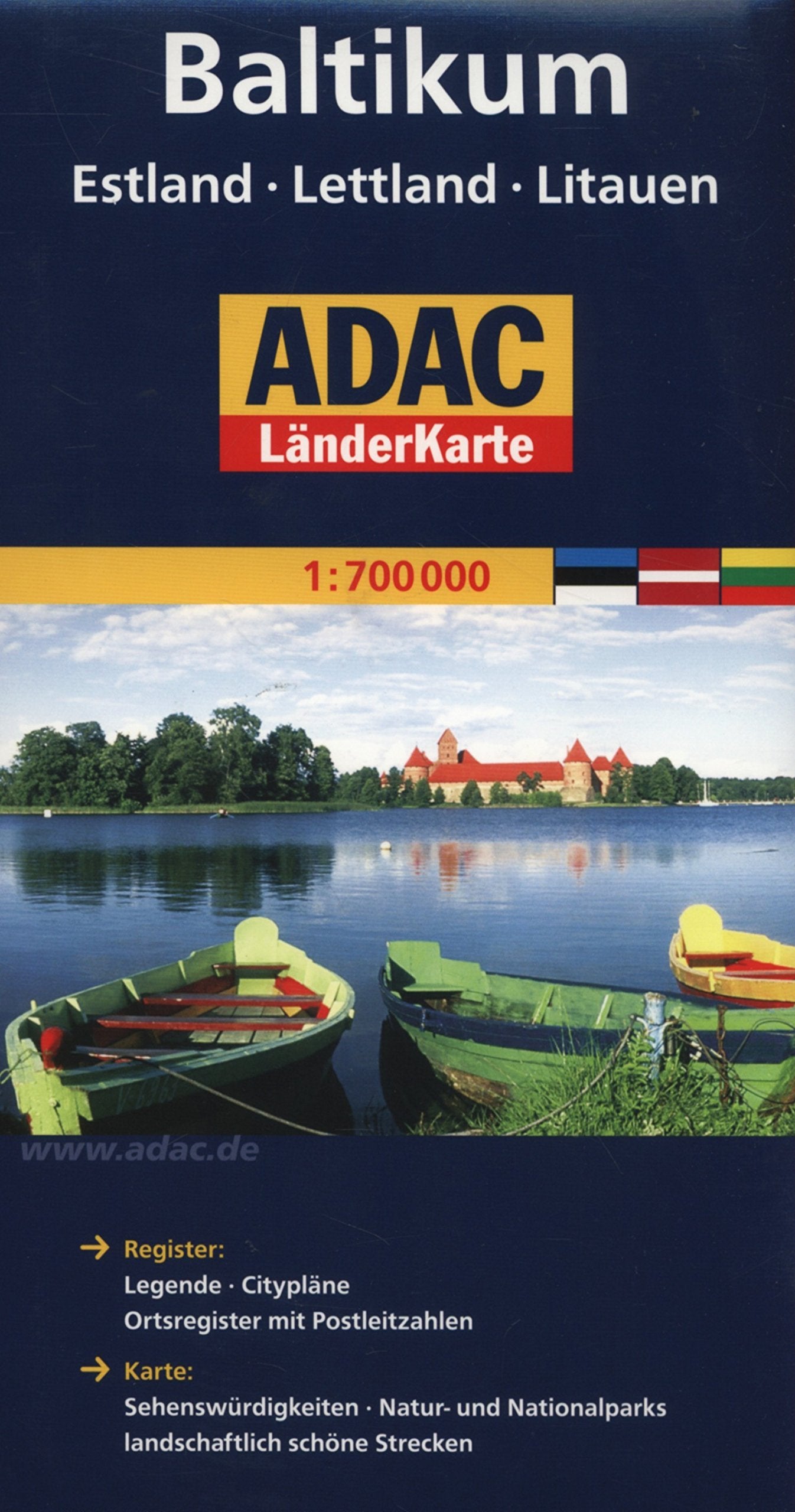 ADAC LänderKarte Baltikum, Estland, Lettland, Litauen 1:700 000 Leisure, Home & Garden