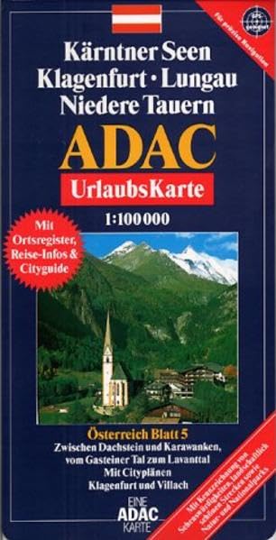 Kärntner Seen, Klagenfurt, Lungau, Niedere Tauern, GPS-genau: 1:100000. Österreich Blatt 7. Zwischen Dachstein und Karawanken, vom Gasteiner Tal zum Lavanttal. GPS-geeignet (ADAC Urlaubskarte) Leisure, Home & Garden