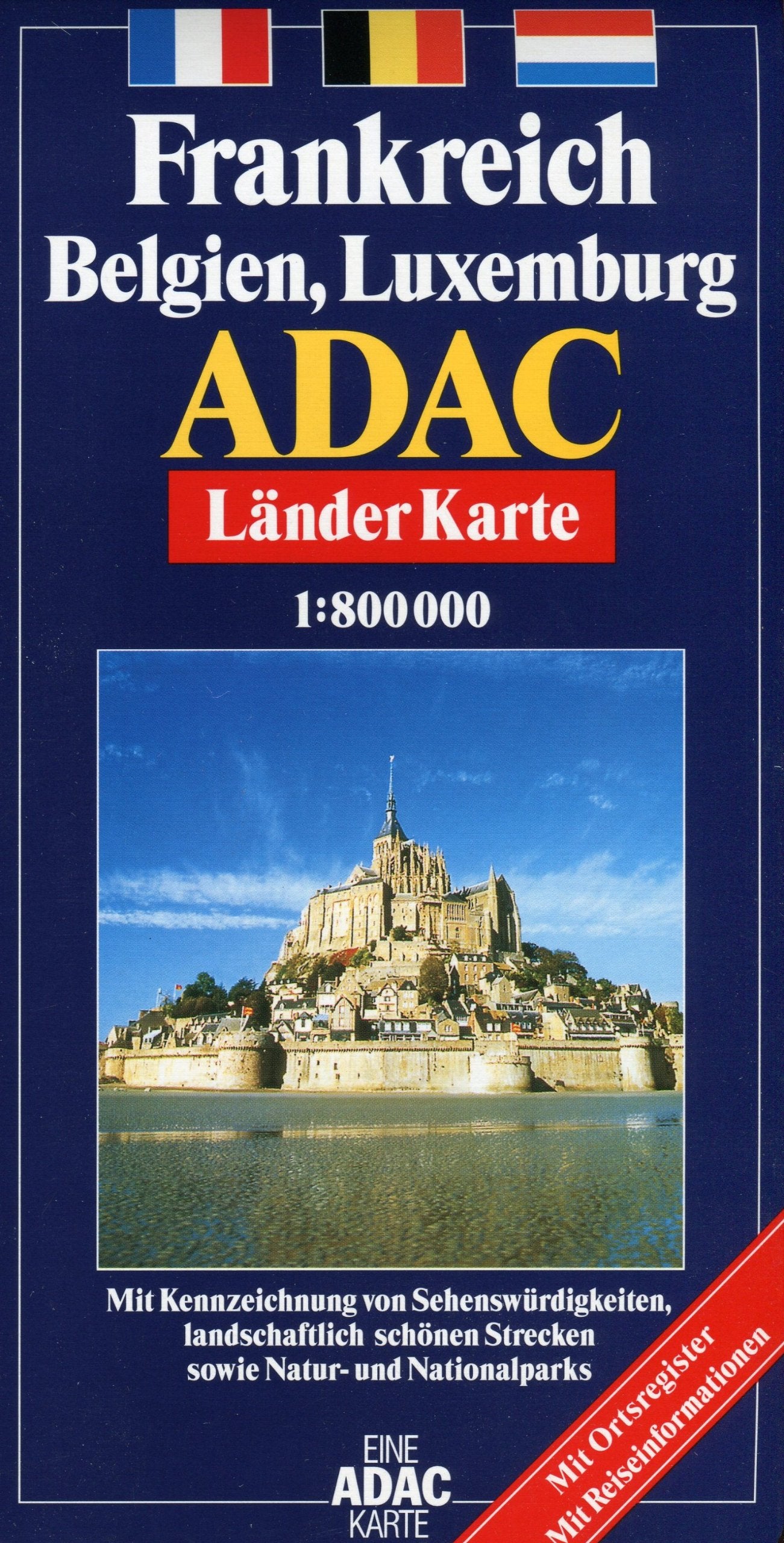 ADAC Karte, Frankreich, Belgien, Luxemburg Maps & Plans