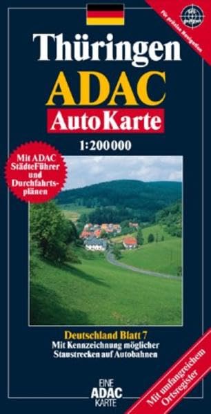 Thüringen: 1:200000: Mit ADAC StädteFührer, Durchfahrtsplänen u. Ortsregister. GPS-geeignet. Mit Kennzeichnung möglicher Staustrecken auf Autobahnen (ADAC AutoKarten Deutschland 1:200 000) Leisure, Home & Garden