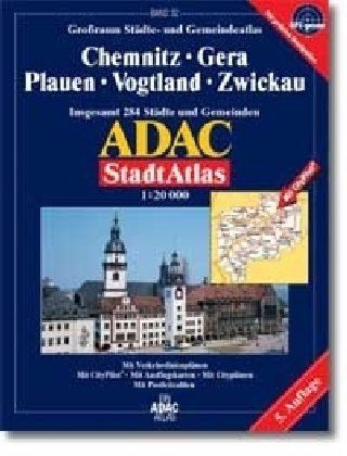 ADAC Stadtatlas Chemnitz, Gera: Plauen, Vogtland, Zwickau; Grossraum Städte- und Gemeindeatlas; 1:20.000; insgesamt 343 Städte und Gemeinden; GPS-geeignet Maps & Plans