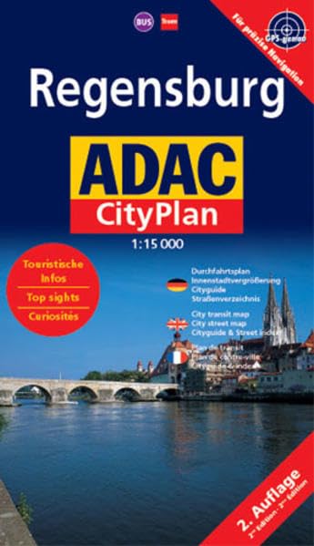 Regensburg: 1:15000. GPS-genau: Touristische Infos. Durchfahrtspln., Innenstadtvergrößerung, Cityguide, Straßenverz. (ADAC Citypläne) Leisure, Home & Garden