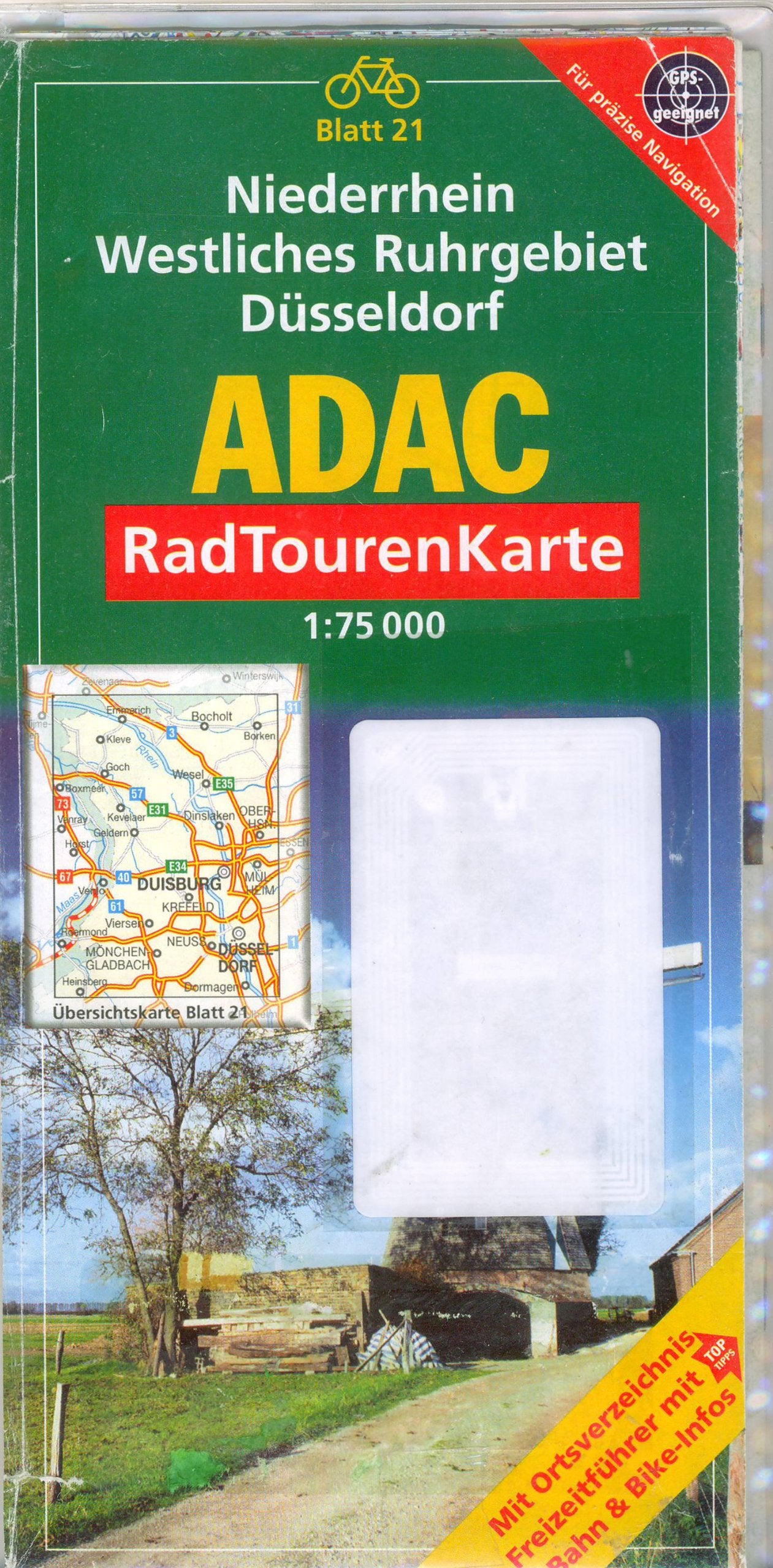 ADAC Radtourenkarte Niederrhein, Westliches Ruhrgebiet, Düsseldorf: 1:75000: Mit Ortsverzeichnis, Freizeitführer mit Top-Tipps, Bahn & Bike-Infos. GPS-geeignet Leisure, Home & Garden