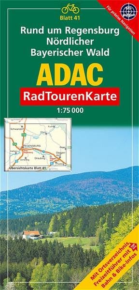 ADAC Radtourenkarte Rund um Regensburg, Nördlicher Bayerischer Wald: 1:75000: Mit Ortsverzeichnis, Freizeitführer mit Top-Tipps, Bahn & Bike-Infos. GPS-geeignet Leisure, Home & Garden