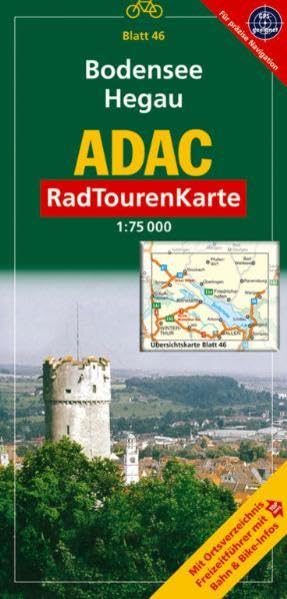 ADAC Radtourenkarte Bodensee, Hegau: 1:75000: Mit Ortsverzeichnis, Freizeitführer mit Top-Tipps, Bahn & Bike-Infos. GPS-geeignet Leisure, Home & Garden
