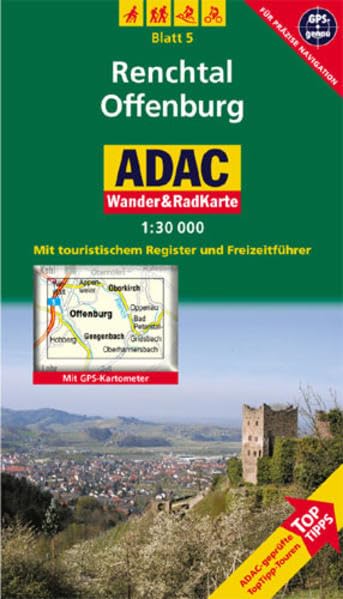 Renchtal, Offenburg: 1:30000. Schwarzwald. GPS-genau: Mit ToppTipps, ADAC-geprüfteTop-Tipp-Touren. Mit touristischem Register, Freizeitführer u. GPS-Kartometer. GPS-genau (ADAC Rad- und WanderKarte) Leisure, Home & Garden