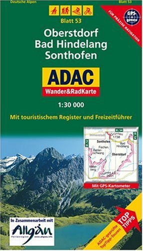 Oberstdorf, Bad Hindelang, Sonthofen: 1:30000. Deutsche Alpen. GPS-genau: In Zusammenarbeit mit 'Allgäu Ferienregion'. Mit ToppTipps, ... GPS-genau (ADAC Rad- und WanderKarte) Leisure, Home & Garden