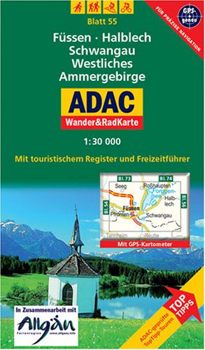 Füssen, Halblech, Schwangau, Westliches Ammergebirge: 1:30000. Alpen /Voralpen. GPS-genau.: Mit ToppTipps, ADAC-geprüfteTop-Tipp-Touren. Mit ... Freizeitführer u. GPS-Kartometer. GPS-genau Maps & Plans