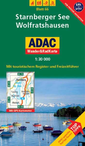 Starnberger See, Wolfrathshausen: 1:30000. Alpen /Voralpen. GPS-genau.: Mit ToppTipps, ADAC-geprüfteTop-Tipp-Touren. Mit touristischem Register, ... GPS-genau (ADAC Rad- und WanderKarte) Leisure, Home & Garden