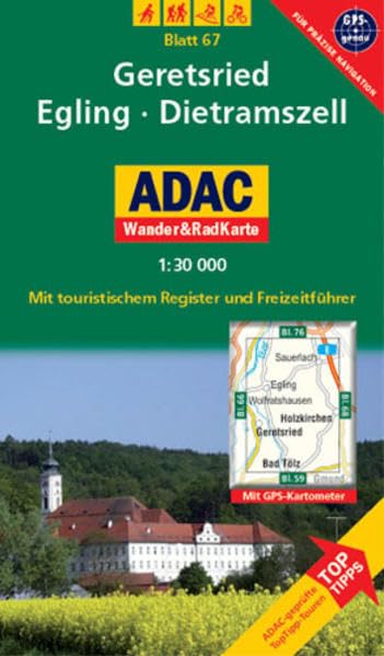 Geretsried, Egling, Dietramszell: 1:30000. Alpen /Voralpen. GPS-genau.: Mit ToppTipps, ADAC-geprüfteTop-Tipp-Touren. Mit touristischem Register, ... GPS-genau (ADAC Rad- und WanderKarte) Leisure, Home & Garden