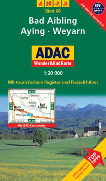 Bad Aibling, Aying, Weyarn: 1:30000. Alpen /Voralpen. GPS-genau.: Mit ToppTipps, ADAC-geprüfteTop-Tipp-Touren. Mit touristischem Register, ... GPS-genau (ADAC Rad- und WanderKarte) Leisure, Home & Garden