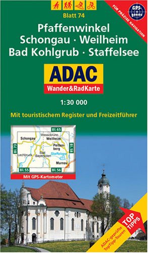 Pfaffenwinkel, Schongau, Weilheim, Bad Kohlgrub, Staffelsee: 1:30000. Alpen /Voralpen. GPS-genau.: Mit ToppTipps, ADAC-geprüfteTop-Tipp-Touren. Mit ... Freizeitführer u. GPS-Kartometer. GPS-genau Maps & Plans