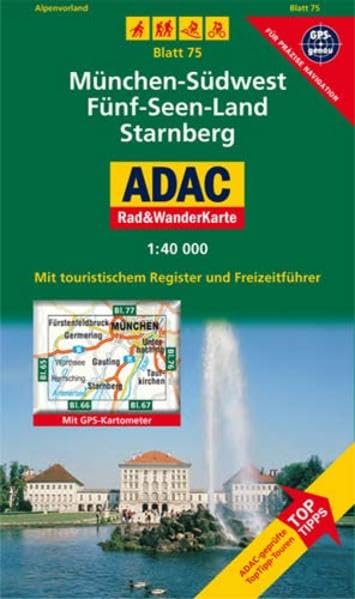 München-Südwest, Fünf-Seen-Land, Starnberg: 1:30000. Alpen/Voralpen. GPS-genau: Mit ToppTipps, ADAC-geprüfteTop-Tipp-Touren. Mit touristischem ... GPS-genau (ADAC Rad- und WanderKarte) Leisure, Home & Garden