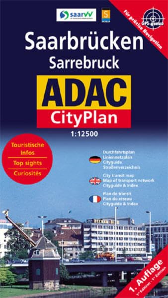 ADAC Stadtplan Saarbrücken: 1:12500. GPS-genau: Durchfahrtsplan, Liniennetzplan, Cityguide, Straßenverzeichnis. Touristische Infos. GPS-genau (ADAC Citypläne) Leisure, Home & Garden