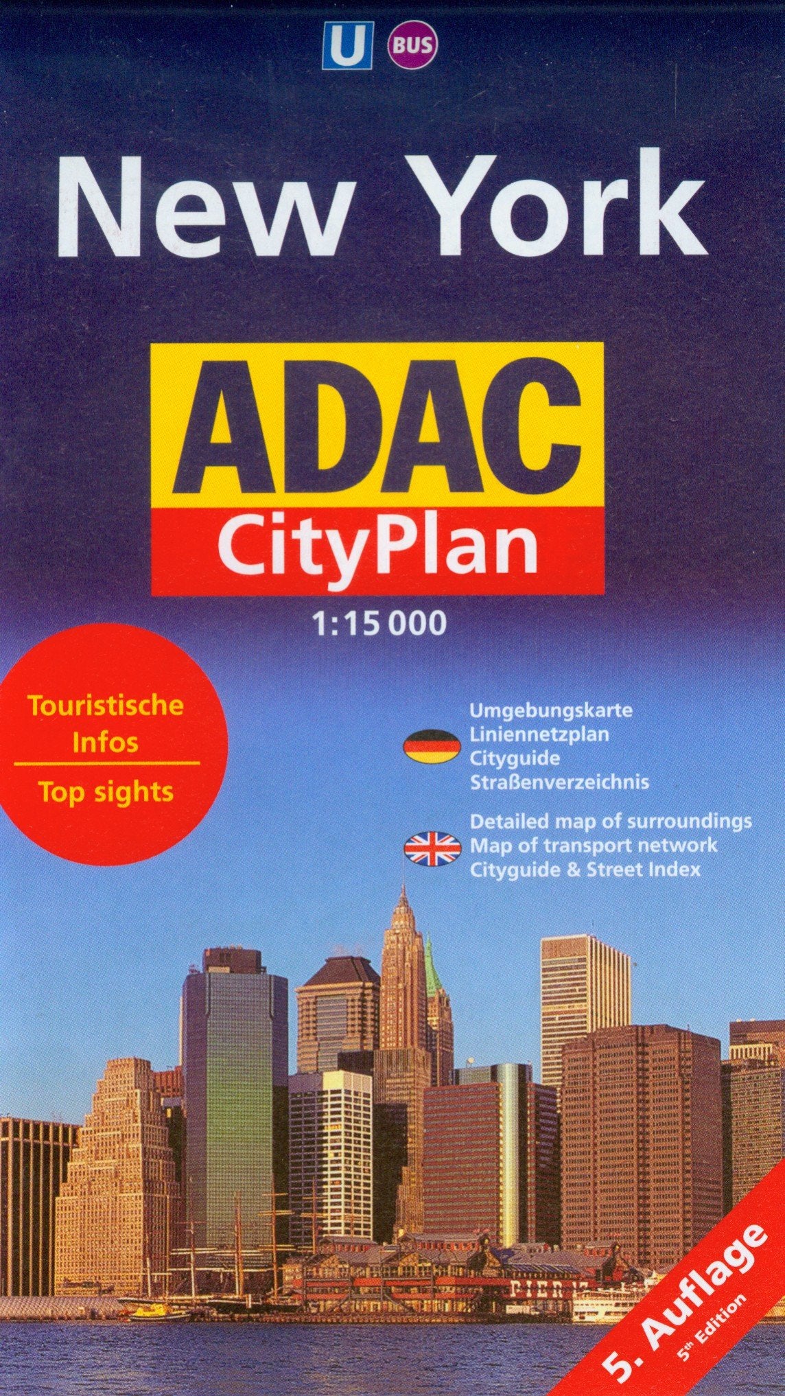 New York: 1:15000: Touristische Infos. Umgebungskarte, Liniennetzplan, Cityguide, Straßenverzeichnis. Dtsch.-Engl. (ADAC StadtPlan Kompakt) Leisure, Home & Garden