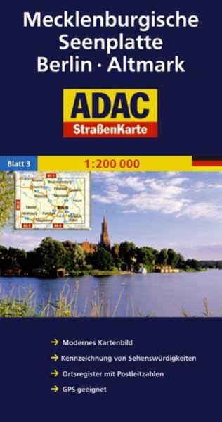 ADAC Straßenkarte Deutschland, Mecklenburgische Seenplatte, Berlin, Altmark: 1:200000 (ADAC AutoKarten Deutschland 1:200 000) Leisure, Home & Garden