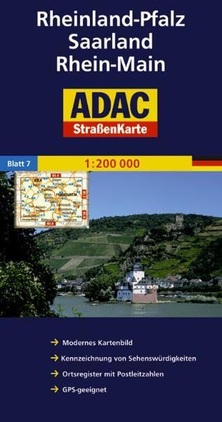 ADAC StraßenKarte Deutschland 07. Rheinland-Pfalz, Saarland, Rhein-Main 1 : 200 000 book