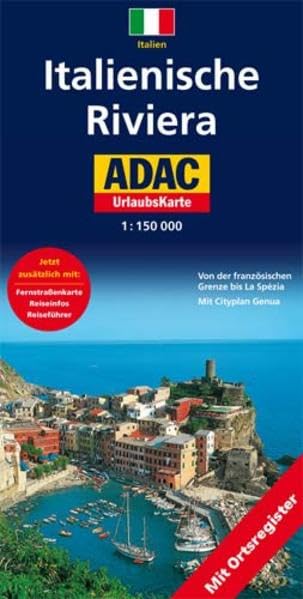 Italienische Riviera: 1:150000. Von der französichen Grenze bis La Spézia. Mit Cityplan Genua: Von der französischen Grenze bis La Spezia. Mit ... Genua (ADAC Karten Italien / 1:150000) Leisure, Home & Garden