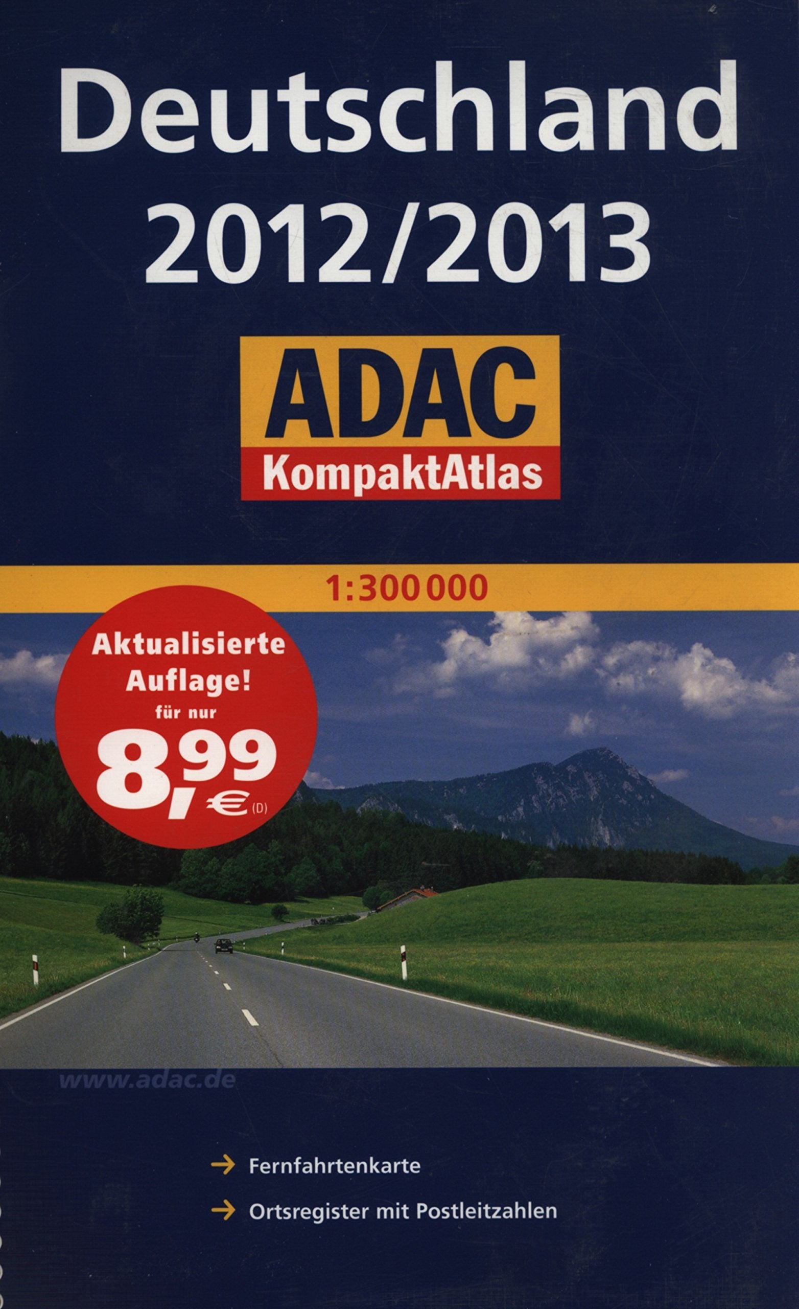 ADAC KompaktAtlas Deutschland 2012/2013: Fernfahrtenkarte, Ortsregister mit Postleitzahlen Books