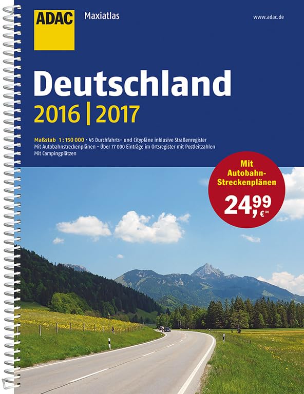 ADAC Maxiatlas Deutschland 2016/2017 1:150 000: 45 Durchfahrts- und Citypläne inklusive Straßenregister. Mit Autobahnstreckenplänen. Über 77.000 ... Mit Campingplätzen (ADAC Atlanten) Leisure, Home & Garden