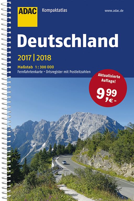 ADAC Kompaktatlas Deutschland 2017/2018 1:300 000: Fernfahrtenkarte, Ortsregister mit Postleitzahlen (ADAC Atlanten) Leisure, Home & Garden