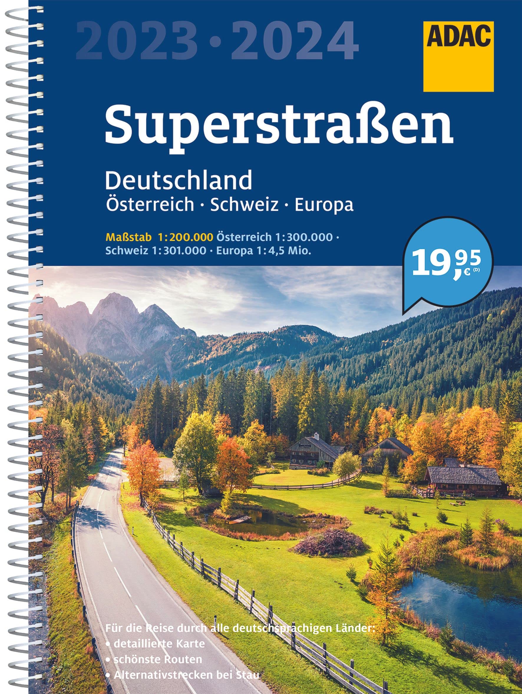 ADAC Superstraßen 2023/2024 Deutschland 1:200.000, Österreich, Schweiz 1:300.000 Leisure, Home & Garden