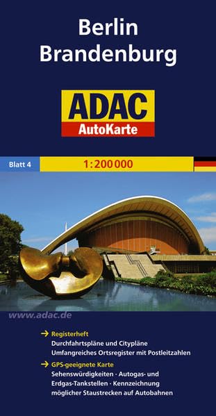 ADAC AutoKarte Deutschland, Berlin, Brandenburg 1:200.000: GPS-geeignete Karte: Sehenswürdigkeiten, Erdgas-Tankstellen, Kennzeichnung möglicher ... (ADAC AutoKarten Deutschland 1:200 000) Leisure, Home & Garden