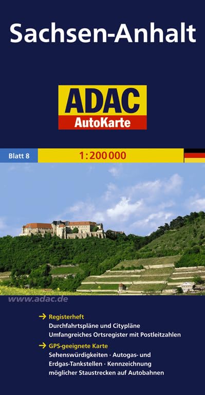 ADAC AutoKarte Deutschland 08. Sachsen-Anhalt 1 : 200 000 Leisure, Home & Garden
