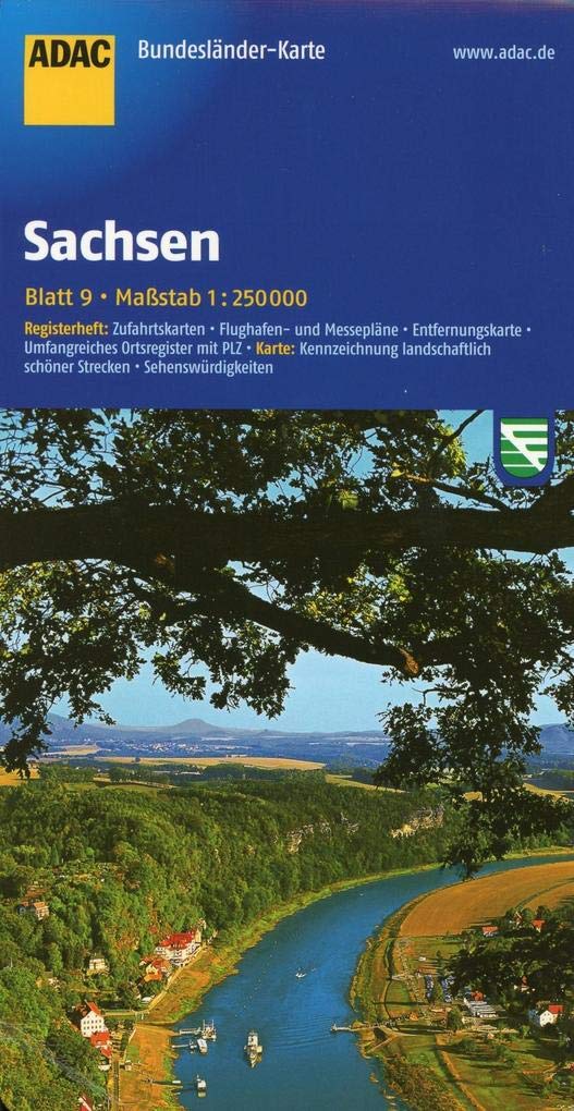 ADAC BundesländerKarte Deutschland 09. Sachsen 1 : 250 000 Leisure, Home & Garden
