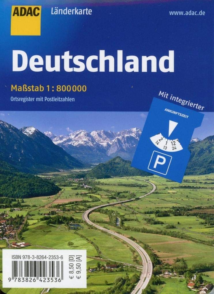 ADAC Länderkarte Deutschland 1:800 000 mit Parkscheibe: Mit Kennzeichnung von Sehenswürdigkeiten, Natur- und Nationalparks sowie Touristenstraßen. Mit ... und Postleitzahlen (ADAC Länderkarten) Leisure, Home & Garden