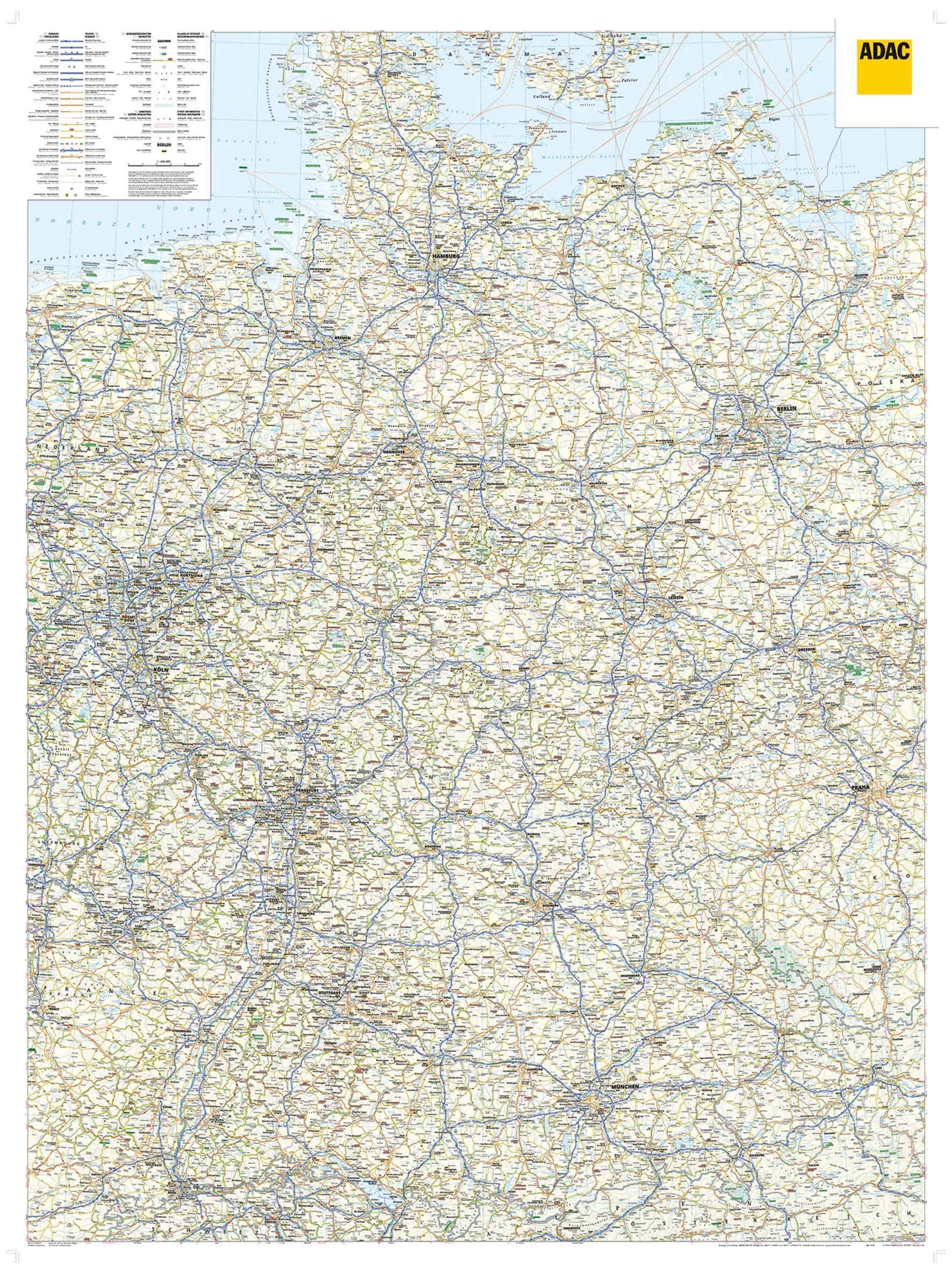 ADAC Länderkarte Deutschland - plano in Hülse 1:650.000 Leisure, Home & Garden